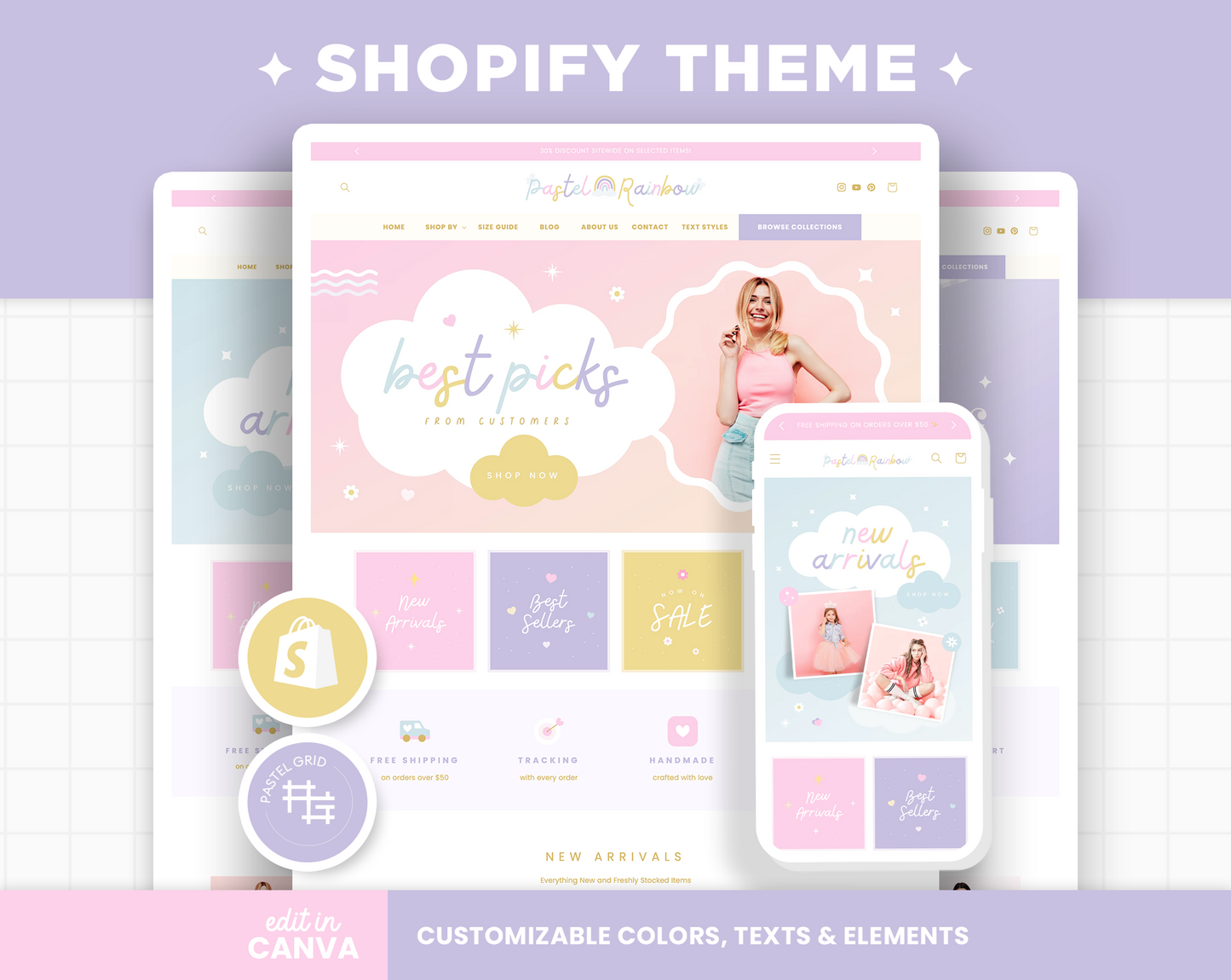 Pastel Rainbow Shopify Theme